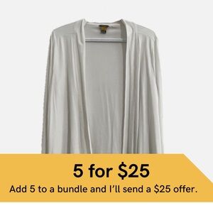 Eddie Bauer White Women's Open Front Cardigan